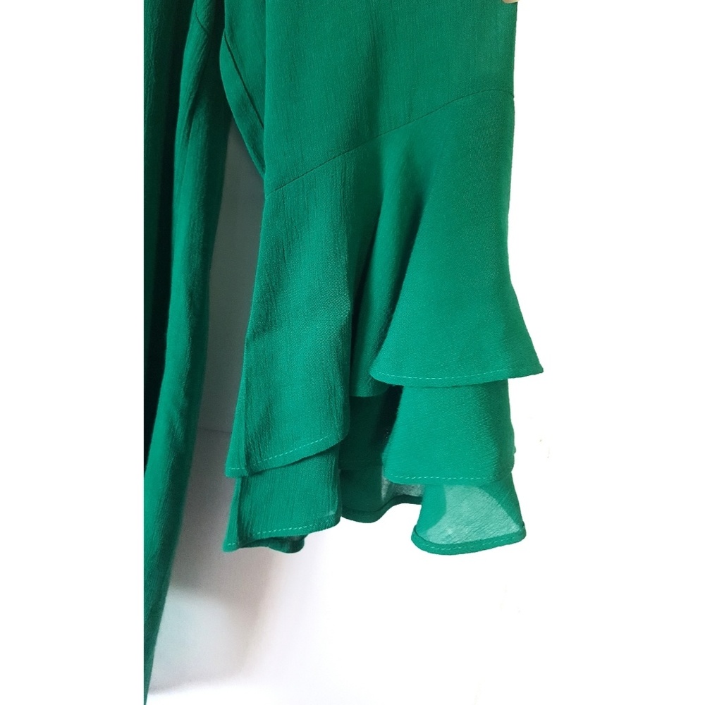 Zara Green Ruffle Bell Sleeve Blouse - Picture 5 of 7